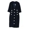 Costarellos Embellished Buttoned Dress In Blue