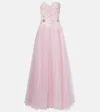Costarellos Edra Embellished Tulle Bustier Gown In Pink