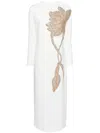 Costarellos Crystal-adorned Elea Gown In White