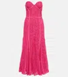 Costarellos Elodie Lace Bustier Maxi Dress In Fuchsia