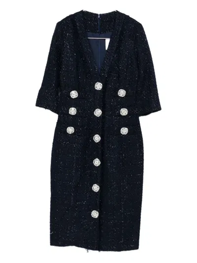 COSTARELLOS EMBELLISHED BUTTONED DRESS