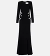 Costarellos Button-embellished Maxi Dress In Black
