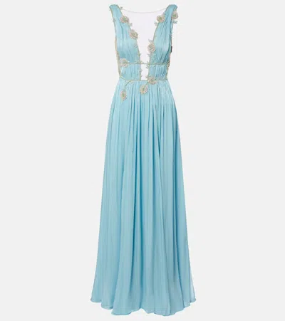 Costarellos Embellished Gown In Blue