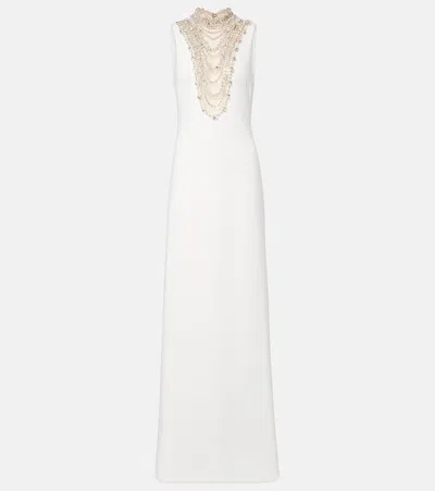Costarellos Embellished Gown In White