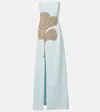 Costarellos Faranna Crystal-embellished Crêpe Gown In Blue