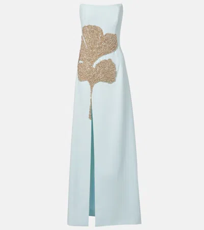 Costarellos Faranna Crystal-embellished Crêpe Gown In Blue