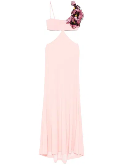 Costarellos Floral-appliqué Gown In 黄色