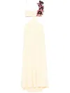 Costarellos Floral-appliqué Gown In 黄色