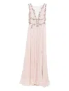 Costarellos Womens Nude Pink Nalina Embellished Woven Gown In Pink