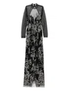 Costarellos Floral-embroidered Mesh Maxi Dress In Multi