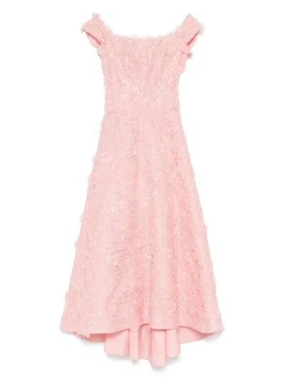 Costarellos Floral-embroidered Midi Dress