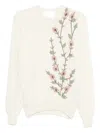Costarellos Floral-embroidered Sweater In White