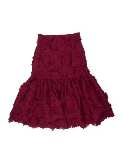 Pre-owned Costarellos Floral Print Mini Dress In Burgundy