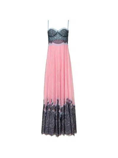 Costarellos Gallie Chantilly Lace Gown In Pink