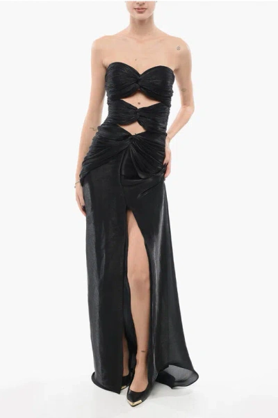 Costarellos Georgette Lurex Dress With Cut Out