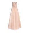 Costarellos Georgette Vietta Gown In Neutral