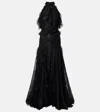 Costarellos Halterneck Lace Gown In Black
