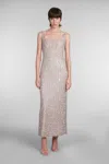 COSTARELLOS HARPER DRESS IN GOLD POLYESTER