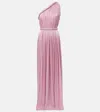 Costarellos Isilda Lamé Georgette Gown In Pink