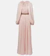 Costarellos Jazmin Georgette Lamé Jumpsuit In Pink