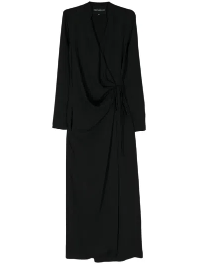 Costarellos Jenella Crepe Wrap Dress In Black