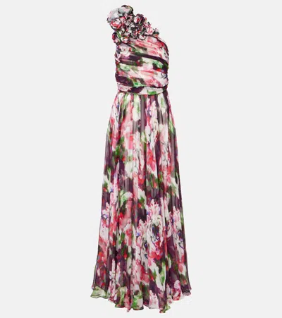 Costarellos Jera Floral Silk Georgette Gown In Multicolor