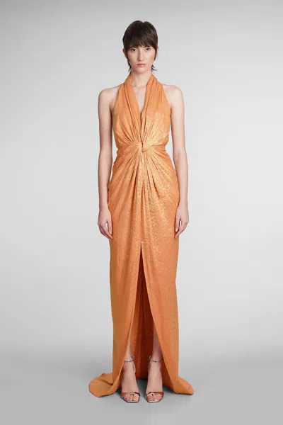 Costarellos Joa Dress In Orange Polyester