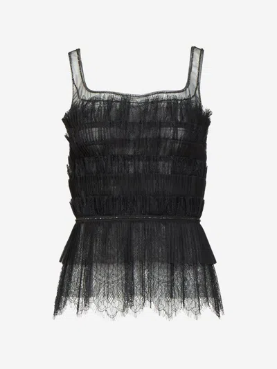 Costarellos Karis Lace Top In Black
