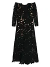 Costarellos Kasia Floral-cut Lace Gown In Black
