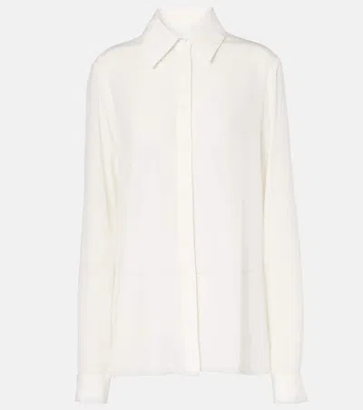 Costarellos Keltie Crêpe De Chine Shirt In Weiss