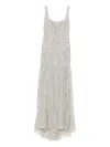 Costarellos Lace-embellished Sleeveless Maxi Dress In Gray