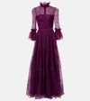 Costarellos Lace Gown In Purple