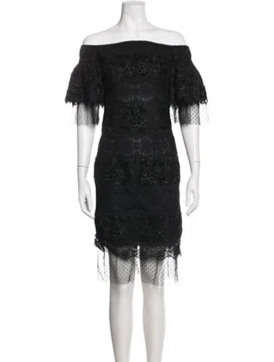 Pre-owned Costarellos Lace Mini Dress In Black