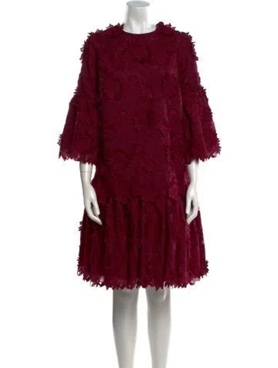 Pre-owned Costarellos Lace Pattern Knee-length Dress In Purple