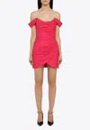 Costarellos Leanna Fuchsia Short Dress In Pink
