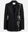 Costarellos Lesia Embellished Wool-blend Blazer In Black