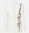 Costarellos Lesia Embellished Wool-blend Blazer In White