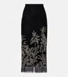Costarellos Leyla Beaded Tulle Midi Skirt In Black