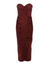 Costarellos Aveline Strapless Ruched Midi Dress In Bronze