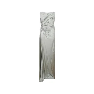 Costarellos Lorinne Jersey Crystal-embellished Maxi Dress In Gray