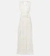 Costarellos Luccia Cutout Silk Jacquard Gown In White