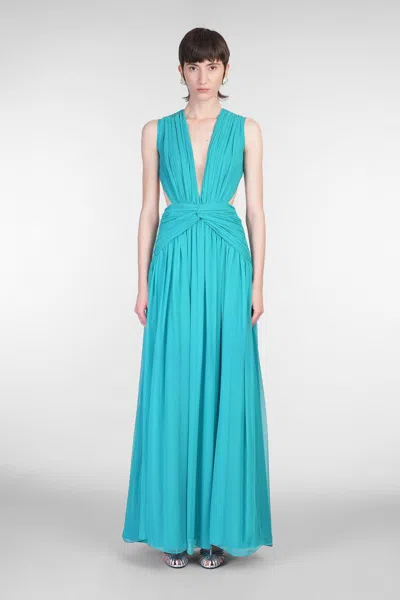 Costarellos Luccia Dress Woman In Blue Silk