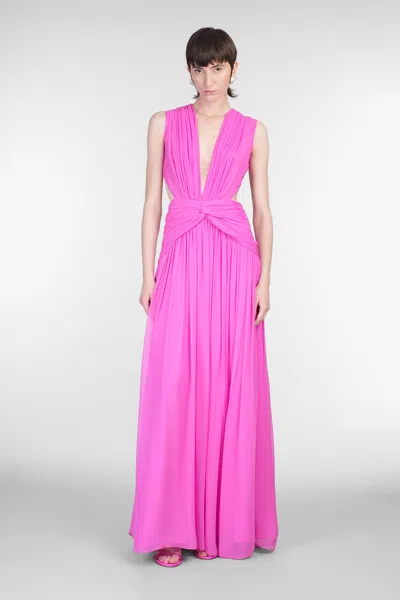Costarellos Luccia Dress Woman In Fuxia Silk In Pink