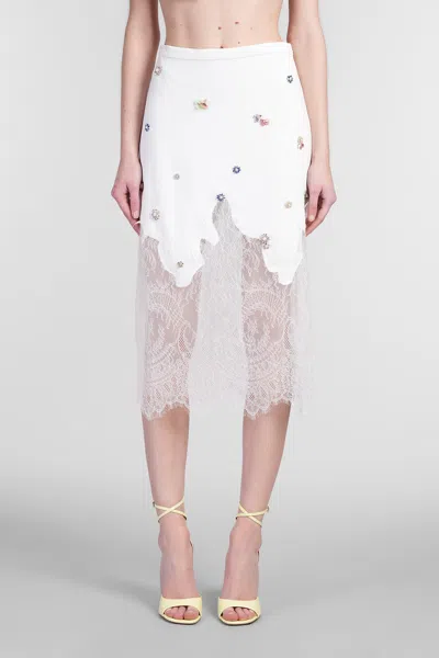 Costarellos Luma Skirt In White Polyester