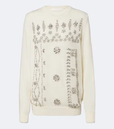 Costarellos Madley Crystal-embellished Sweater In White