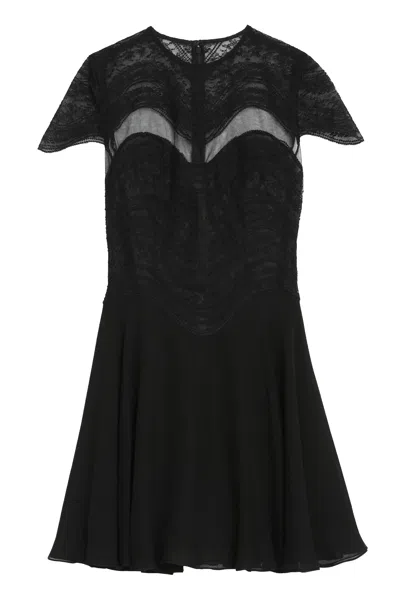 Costarellos Mangano Silk Georgette Dress In Black