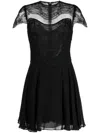 Costarellos Mangano Silk Georgette Minidress In Black