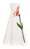 Costarellos Mariela Floral-appliqude Lace Dress In White