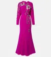 Costarellos Marla Crystal-embellished Crêpe Gown In Pink
