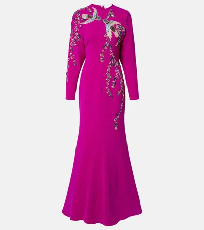 Costarellos Marla Crystal-embellished Crêpe Gown In Pink